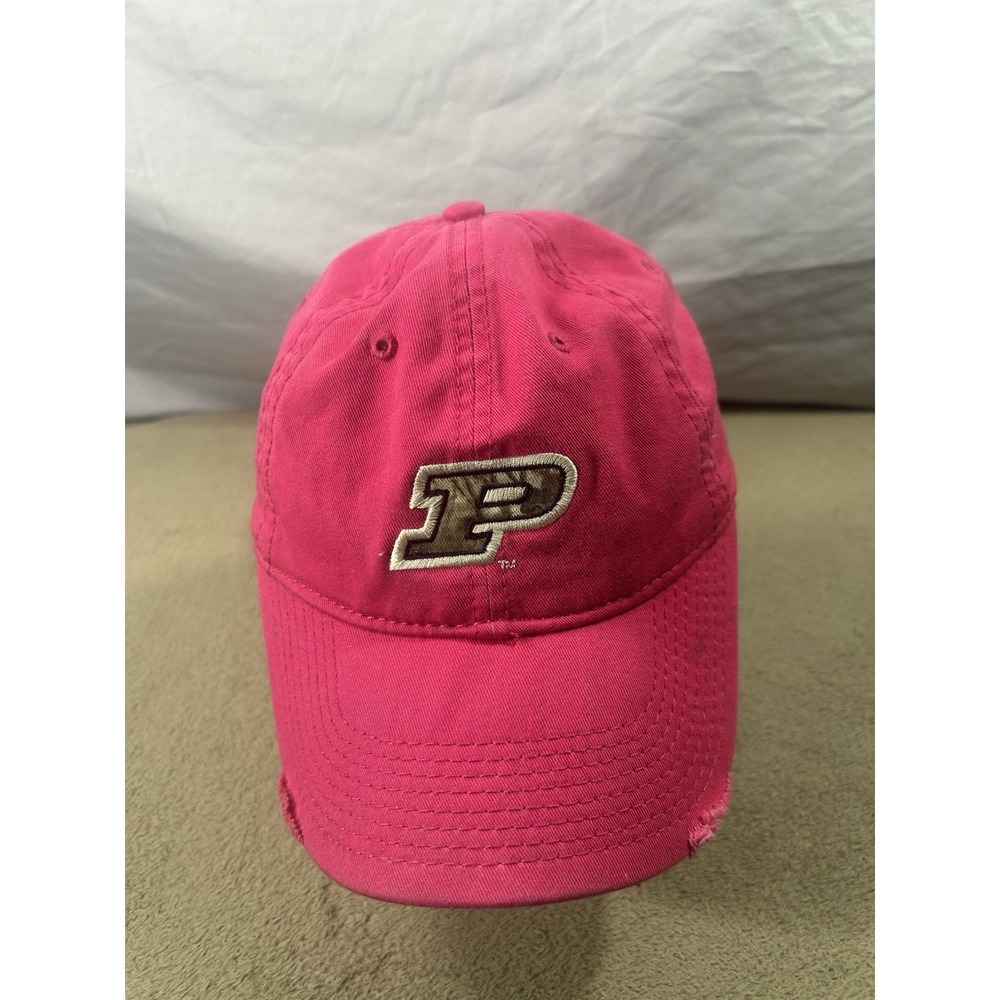Purdue Boilermakers Pink Distressed‎ Hat The Game GII Adjustable Camo Strap Cap